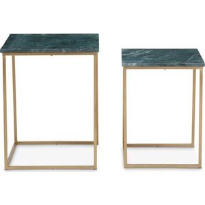 Odkládací stolky v sadě 2 ks s mramorovou deskou 40x40 cm Mandoli – Premier Housewares obraz