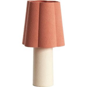 Stolní lampa v lososové barvě/krémová s textilním stínidlem (výška 50 cm) Musaby – Light & Living obraz