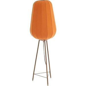 Stojací lampa v terakotové barvě s textilním stínidlem (výška 133 cm) Bibury – Light & Living obraz