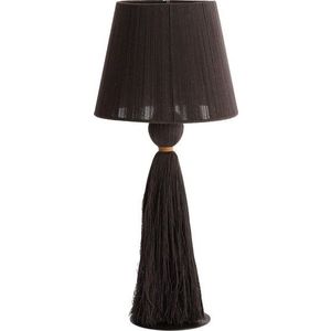 Tmavě hnědá stolní lampa s textilním stínidlem (výška 58 cm) Espino – Light & Living obraz