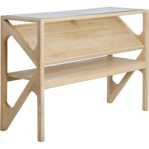 Konzolový stolek se skleněnou deskou ve světle přírodní barvě 41x119 cm Yuki – Light & Living obraz