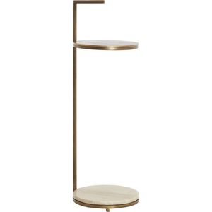 Kulatý odkládací stolek s mramorovou deskou ø 26 cm Leda – Light & Living obraz