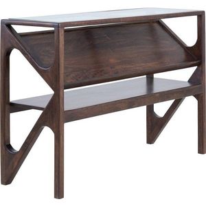 Konzolový stolek se skleněnou deskou v tmavě přírodní barvě 41x119 cm Yuki – Light & Living obraz