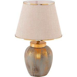 Krémová/ve zlaté barvě stolní lampa s textilním stínidlem (výška 47 cm) Yakamoz – Opviq lights obraz