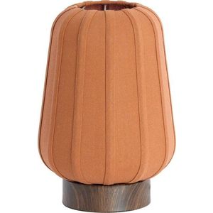 Kovová stolní lampa v terakotové barvě s textilním stínidlem (výška 29 cm) Bibia – Light & Living obraz