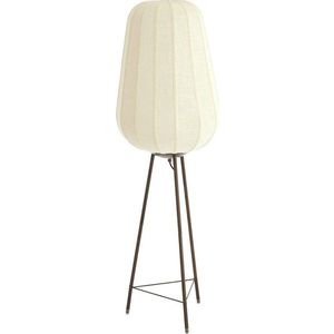Bílá stojací lampa s textilním stínidlem (výška 133 cm) Bibury – Light & Living obraz
