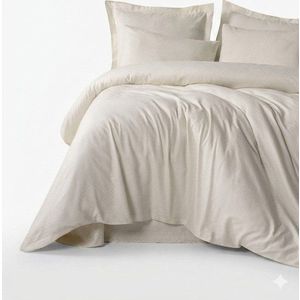 Béžové povlečení na jednolůžko z bavlny Renforcé 140x200 cm Checkered – Mila Home Luxury obraz