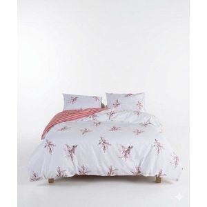 Bílé/růžové povlečení na jednolůžko z bavlny Renforcé 140x200 cm Breeze Floral – Mila Home Luxury obraz
