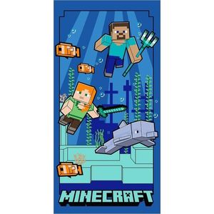 Modrá dětská osuška z mikrovlákna 70x140 cm Minecraft "Underwater Fun" – Jerry Fabrics obraz