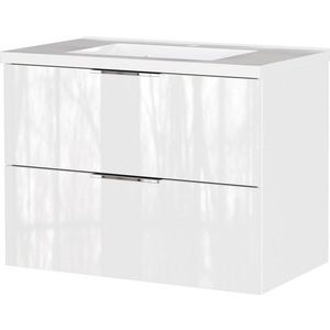 Bílá lesklá závěsná skříňka pod umyvadlo 81x61 cm Celano – Germania obraz
