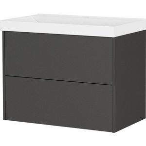 Antracitová matná závěsná skříňka pod umyvadlo 81x65 cm Bodera – Germania obraz