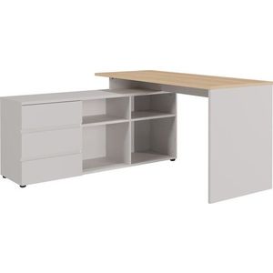 Rohový pracovní stůl s deskou v dubovém dekoru 145x146 cm Lissabon – Germania obraz