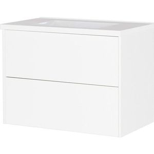 Bílá matná závěsná skříňka pod umyvadlo 81x61 cm Bodera – Germania obraz