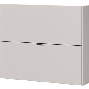 Krémový výklopný/závěsný botník v dekoru dubu 100x83x18 cm Ameca – Germania obraz