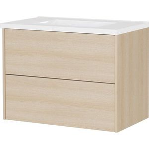 Závěsná skříňka pod umyvadlo v dekoru dubu v přírodní barvě 81x61 cm Bodera – Germania obraz