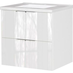 Bílá lesklá závěsná skříňka pod umyvadlo 61x61 cm Celano – Germania obraz