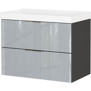 Šedá lesklá závěsná skříňka pod umyvadlo 81x65 cm Celano – Germania obraz
