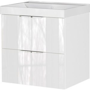 Bílá lesklá závěsná skříňka pod umyvadlo 61x65 cm Celano – Germania obraz