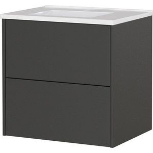 Antracitová matná závěsná skříňka pod umyvadlo 61x61 cm Bodera – Germania obraz