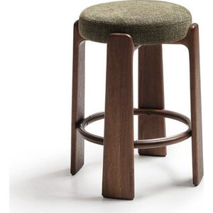 Zelená/v tmavě přírodní barvě barová stolička z jasanového dřeva (výška sedáku 65 cm) Granite – Kave Home obraz