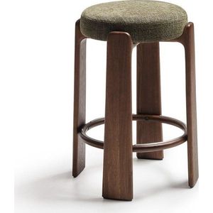 Zelená/v tmavě přírodní barvě barová stolička z jasanového dřeva (výška sedáku 75 cm) Granite – Kave Home obraz