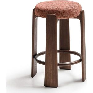 Barová stolička z jasanového dřeva v terakotové barvě/v tmavě přírodní barvě (výška sedáku 75 cm) Granite – Kave Home obraz