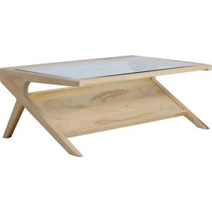 Konferenční stolek se skleněnou deskou ve světle přírodní barvě 70x112 cm Yuki – Light & Living obraz