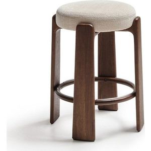 Béžová/v tmavě přírodní barvě barová stolička z jasanového dřeva (výška sedáku 65 cm) Granite – Kave Home obraz