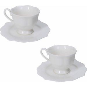Bílé šálky v sadě 2 ks z kostního porcelánu 80 ml Queen – Brandani obraz