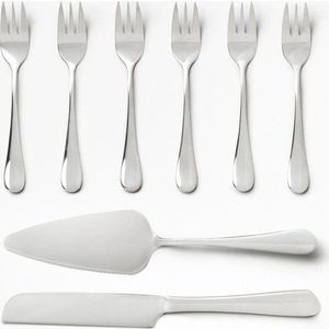 Bílé/ve stříbrné barvě nerezové dezertní vidličky v sadě The Essentials Cake Tools – Printworks obraz