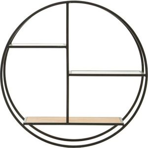 Černá/v přírodní barvě patrová kovová police 61 cm Mataram – Premier Housewares obraz