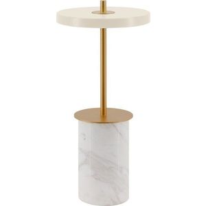 Krémová mramorová LED stmívatelná stolní lampa s kovovým stínidlem (výška 25, 5 cm) Asteria Move Mini – UMAGE obraz