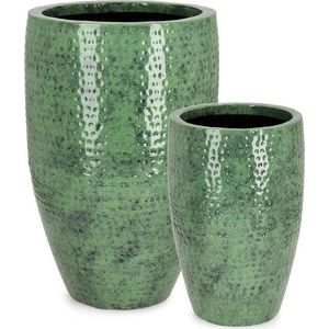 Kovové/smaltované ručně vyrobené květináče v sadě 2 ks ø 45 cm Nirad – Bizzotto obraz