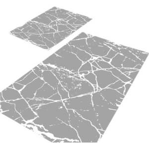 Šedé koupelnové předložky v sadě 2 ks 60x100 cm Cracks – Mila Home obraz