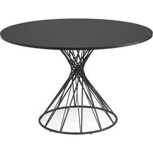 Černý kulatý jídelní stůl s černou deskou ø 120 cm Niut – Kave Home obraz