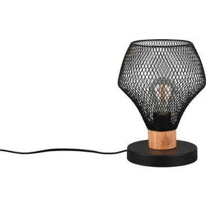 Černá stolní lampa s kovovým stínidlem (výška 25 cm) Valeria – Reality obraz