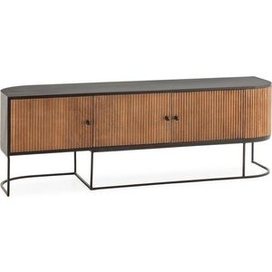 TV stolek z mangového dřeva v přírodní barvě 160x55x40 cm Curve – MOME obraz