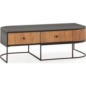 Konferenční stolek z mangového dřeva v přírodní barvě 60x120 cm Curve – MOME obraz