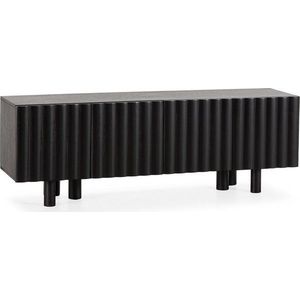 Černý TV stolek z mangového dřeva 160x55x40 cm Tamira – MOME obraz