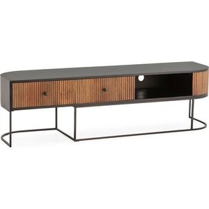 TV stolek z mangového dřeva v přírodní barvě 160x45x40 cm Curve – MOME obraz