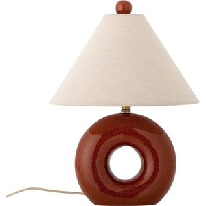 Červená/krémová keramická stolní lampa s textilním stínidlem (výška 42 cm) Panja – Bloomingville obraz