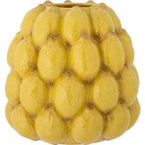 Žlutá ručně malovaná váza z kameniny (výška 22 cm) Limone – Bloomingville obraz
