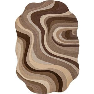 Hnědý/béžový ručně tkaný vlněný koberec 200x290 cm Envy Wool – Flair Rugs obraz
