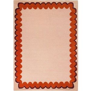 Oranžový/v přírodní barvě ručně tkaný vlněný koberec 160x230 cm Wiggle Wool – Flair Rugs obraz