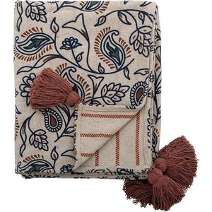 Deka s příměsí bavlny 130x160 cm Paisley – Bloomingville obraz