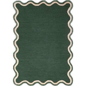 Tmavě zelený ručně tkaný koberec s příměsí vlny 200x290 cm Rivo Wool – Flair Rugs obraz