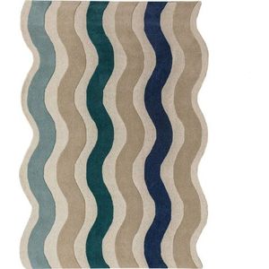 Modrý ručně tkaný vlněný koberec 160x230 cm Cascade Wool – Flair Rugs obraz