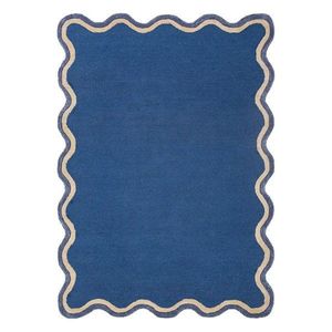 Tmavě modrý ručně tkaný koberec s příměsí vlny 200x290 cm Rivo Wool – Flair Rugs obraz