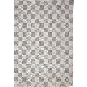 Modrý pratelný koberec s příměsí bavlny 116x170 cm Muted Checkerboard – Flair Rugs obraz