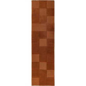 Ručně tkaný vlněný běhoun v terakotové barvě 60x230 cm Checkerboard – Flair Rugs obraz